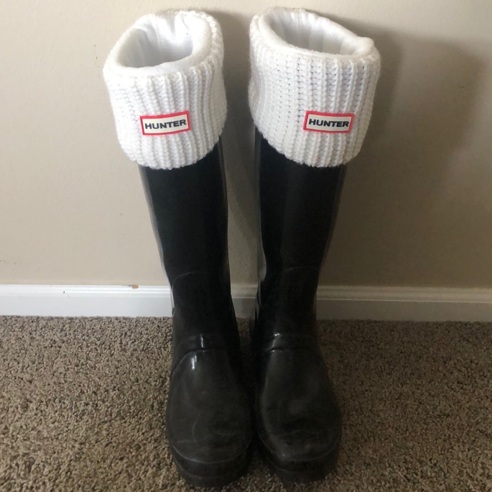 Hunter Refined Tall Gloss Rain Boot Size 9
